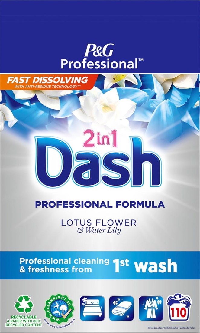 Dash Professional lessive en poudre 2-in-1 lotus et lys, boite de 6,6 ...